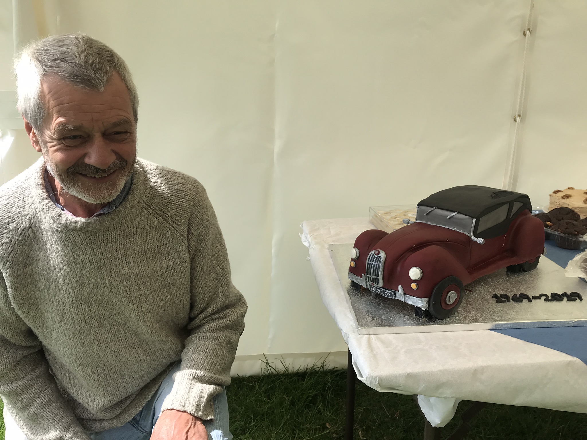 Photo by Tom Baston of Peter Cork and his cake